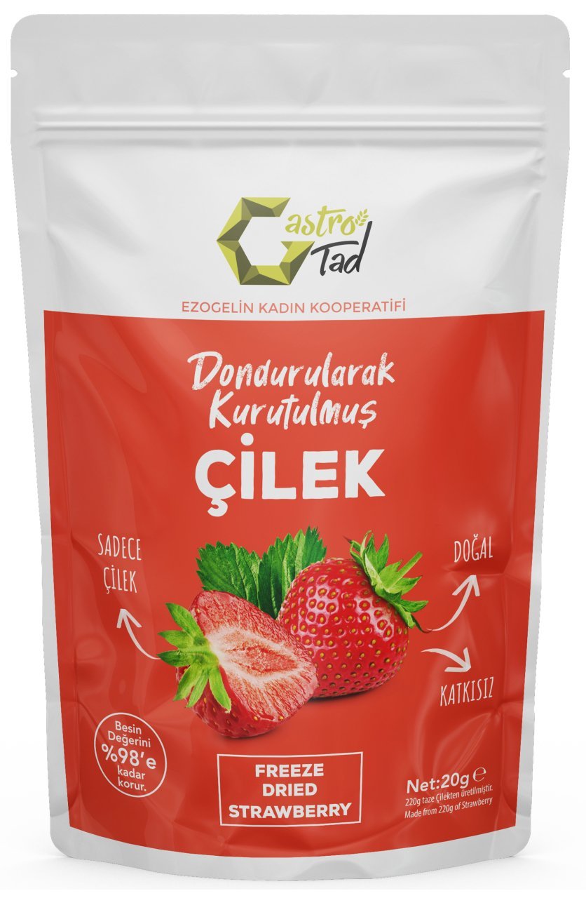 GASTROTAD 20 GR FREEZE DRY ÇİLEK ( DONDURULARAK KURUTULMUŞ ÇITIR ÇİLEK )
