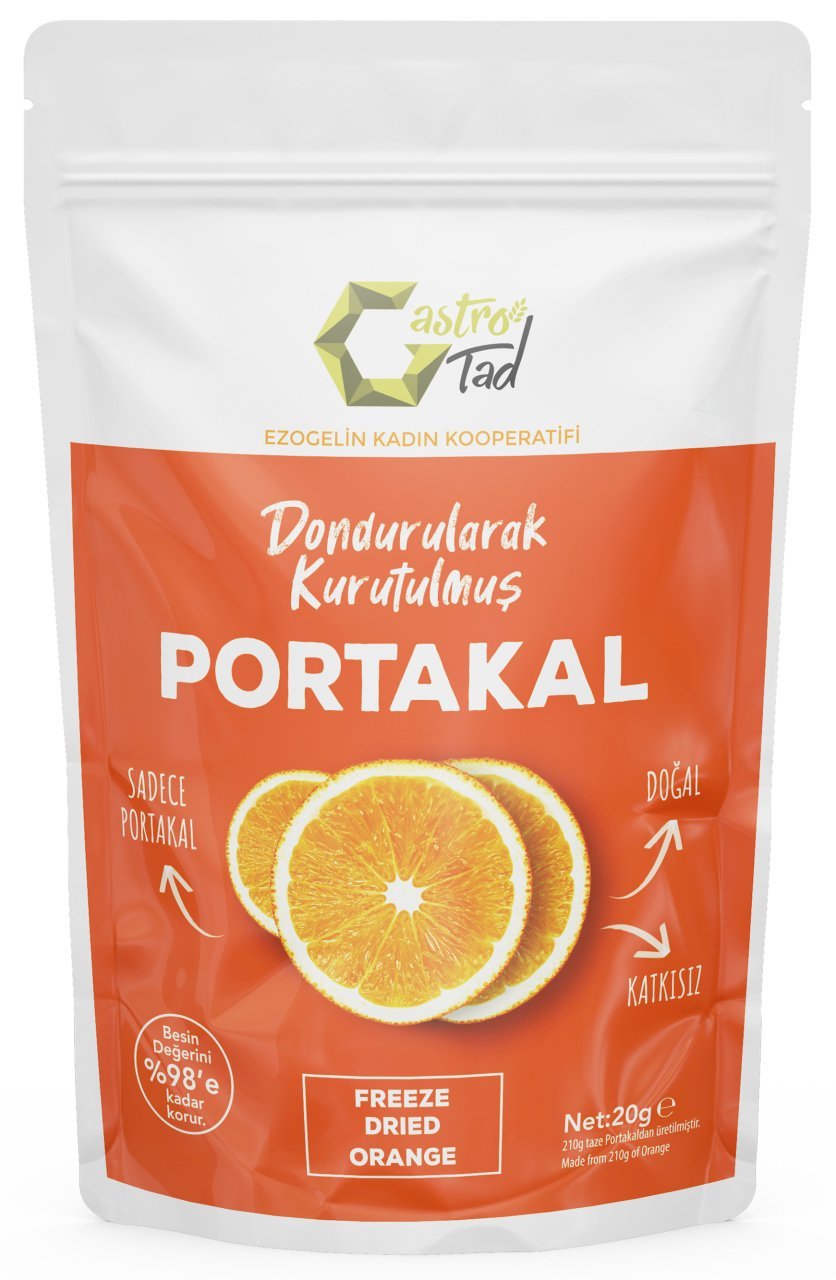 GASTROTAD 20 GR FREEZE DRY PORTAKAL ( DONDURULARAK KURUTULMUŞ ÇITIR PORTAKAL CİPSİ )